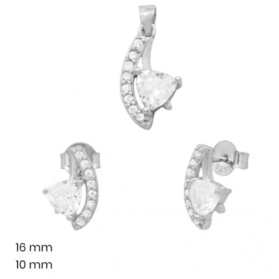 Stříbrný přívěsek+náušnice 40206901