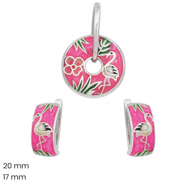 Stříbrný přívěsek+náušnice 40154601