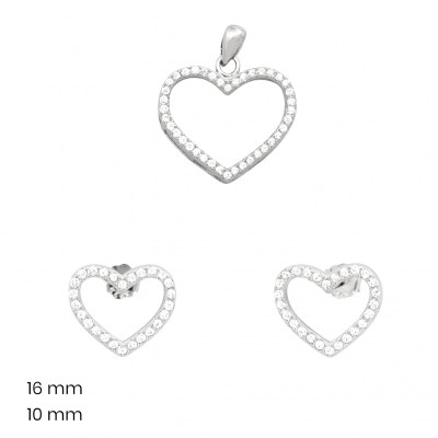 Stříbrný přívěsek+náušnice 40171901