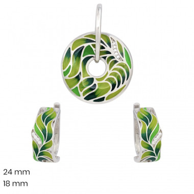 Stříbrný přívěsek+náušnice 40155601