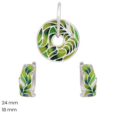 Stříbrný přívěsek+náušnice 40155601