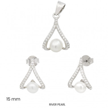 Stříbrný přívěsek+náušnice 40202101