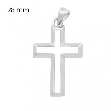 Unisex stříbrný přívěsek bez kamínku, rhodiovaný – 40192501