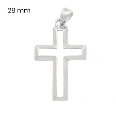 Unisex stříbrný přívěsek bez kamínku, rhodiovaný – 40192501