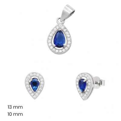 Stříbrný přívěsek+náušnice 40178402