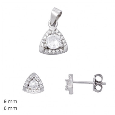 Stříbrný přívěsek+náušnice 40057701