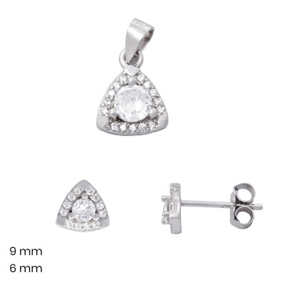 Stříbrný přívěsek+náušnice 40057701