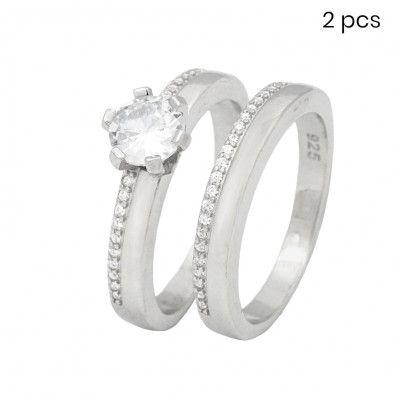 Stříbrná sada prstenů - 2 kusy 400345
