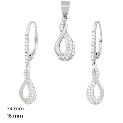 Stříbrný přívěsek+náušnice 40214001