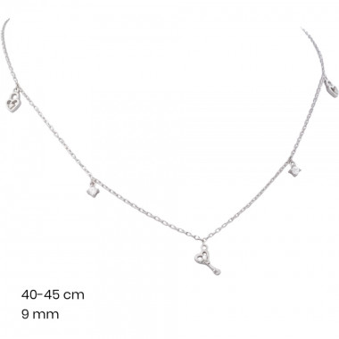 Stříbrný řetízek+přívěsek 40104101