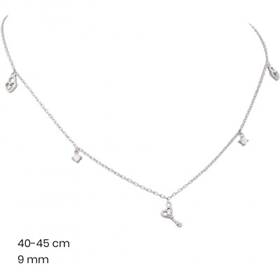 Stříbrný řetízek+přívěsek 40104101