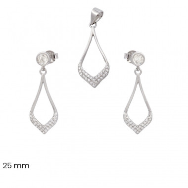 Stříbrný přívěsek+náušnice 40115501