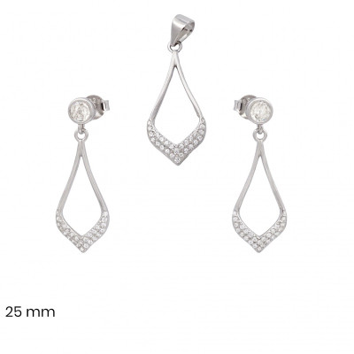 Stříbrný přívěsek+náušnice 40115501