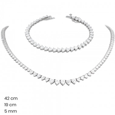 Stříbrný náhrdelník+náramek 40133401