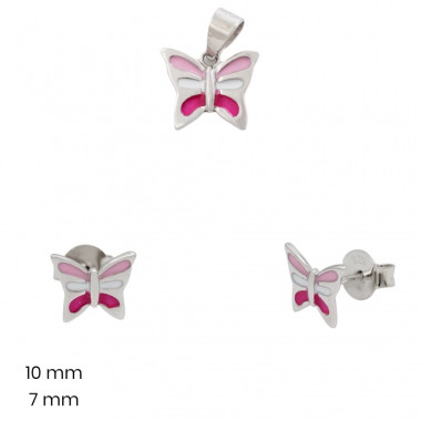 Stříbrný přívěsek+náušnice 40214201