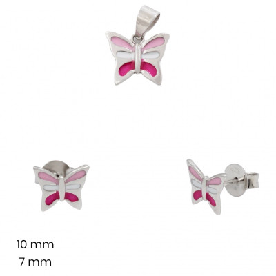 Stříbrný přívěsek+náušnice 40214201