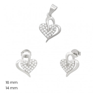 Stříbrný přívěsek+náušnice 40171201