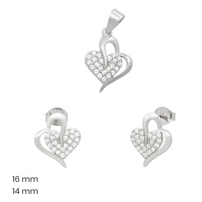 Stříbrný přívěsek+náušnice 40171201