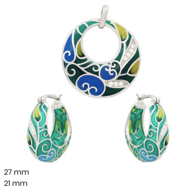 Stříbrný přívěsek+náušnice 40185601