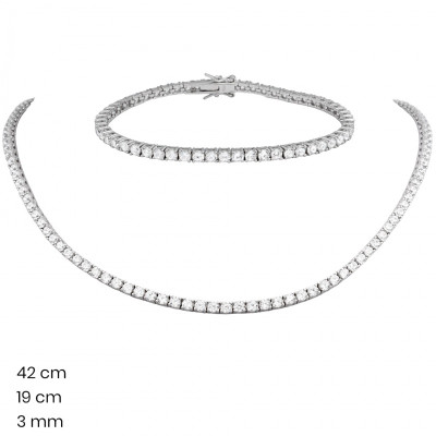 Stříbrný náhrdelník+náramek 40133201