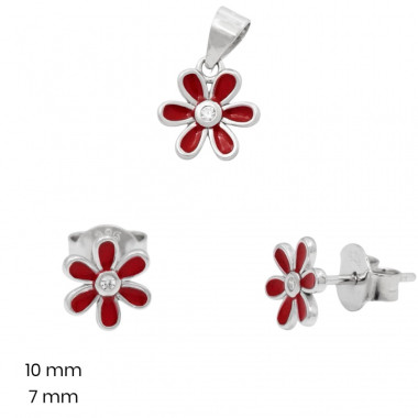 Stříbrný přívěsek+náušnice 40214301