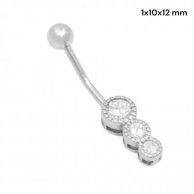 Stříbrný piercing do pupíku 40252001
