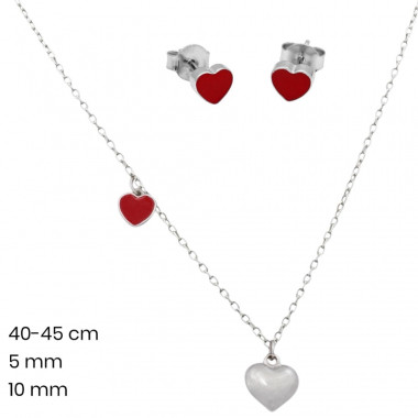 Stříbrný řetízek+přívěsek+náušnice 40211201