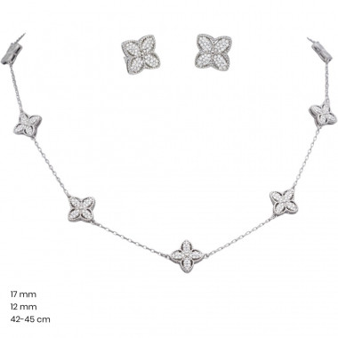 Stříbrný náhrdelník+náušnice 40151201