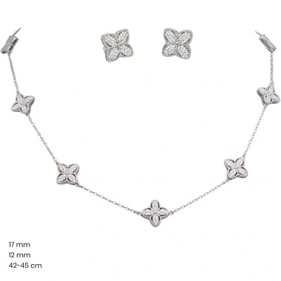 Stříbrný náhrdelník+náušnice 40151201