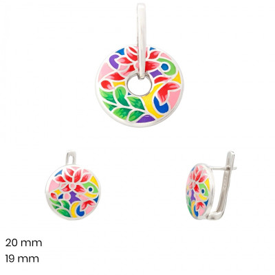 Stříbrný přívěsek+náušnice 40155401