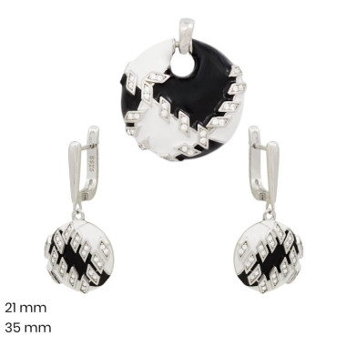 Stříbrný přívěsek+náušnice 40185201