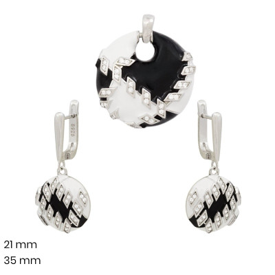 Stříbrný přívěsek+náušnice 40185201