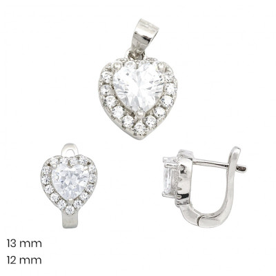 Stříbrný přívěsek+náušnice 40037401