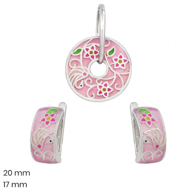 Stříbrný přívěsek+náušnice 40155001