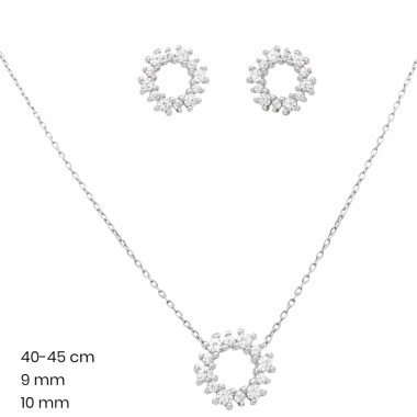 Stříbrný řetízek+přívěsek+náušnice 40094901