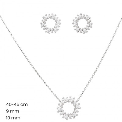 Stříbrný řetízek+přívěsek+náušnice 40094901
