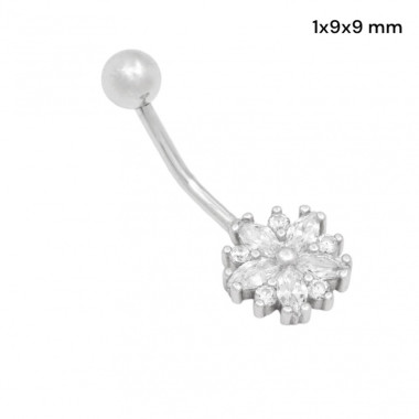 Stříbrný piercing do pupíku 40252201