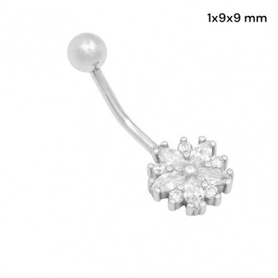 Stříbrný piercing do pupíku 40252201