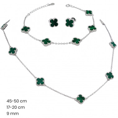 Stříbrný náhrdelník+náramek+náušnice 40115103