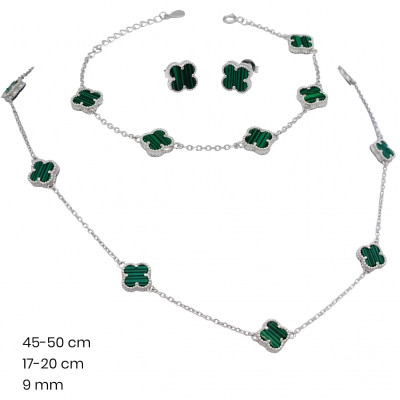 Stříbrný náhrdelník+náramek+náušnice 40115103