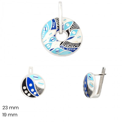 Stříbrný přívěsek+náušnice 40155201