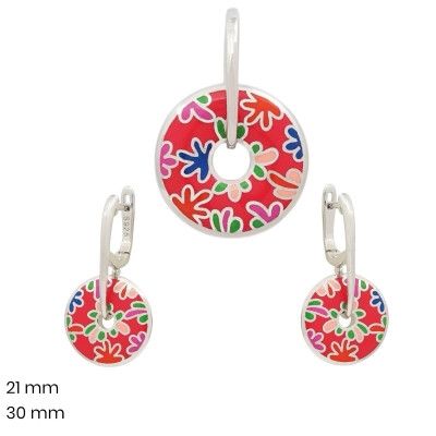 Stříbrný přívěsek+náušnice 40186001