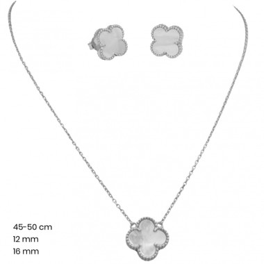 Stříbrný řetízek+přívěsek+náušnice 40140201